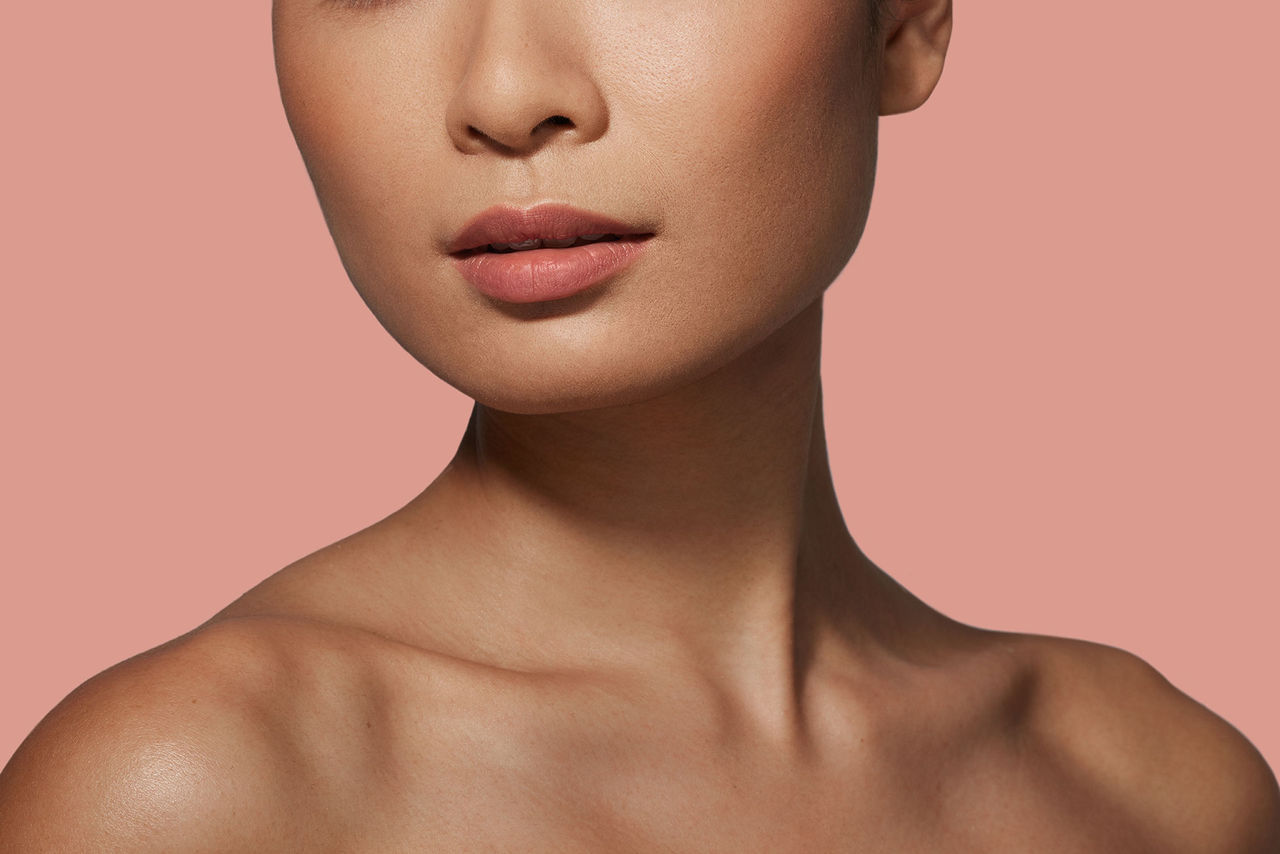 lower-thirds photo of a model's face
